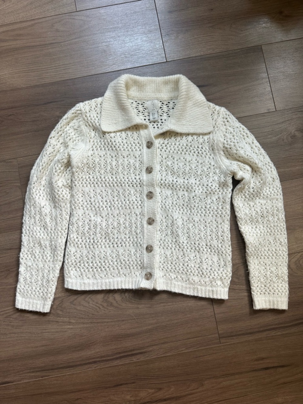 JOIE open weave knit cream sweater. Size Small. Perfect for summer or Fall!